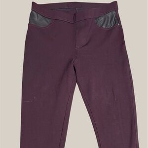 DKNY Ponte Winter Leggings – Women’s [Talla] – Faux Leather Detail